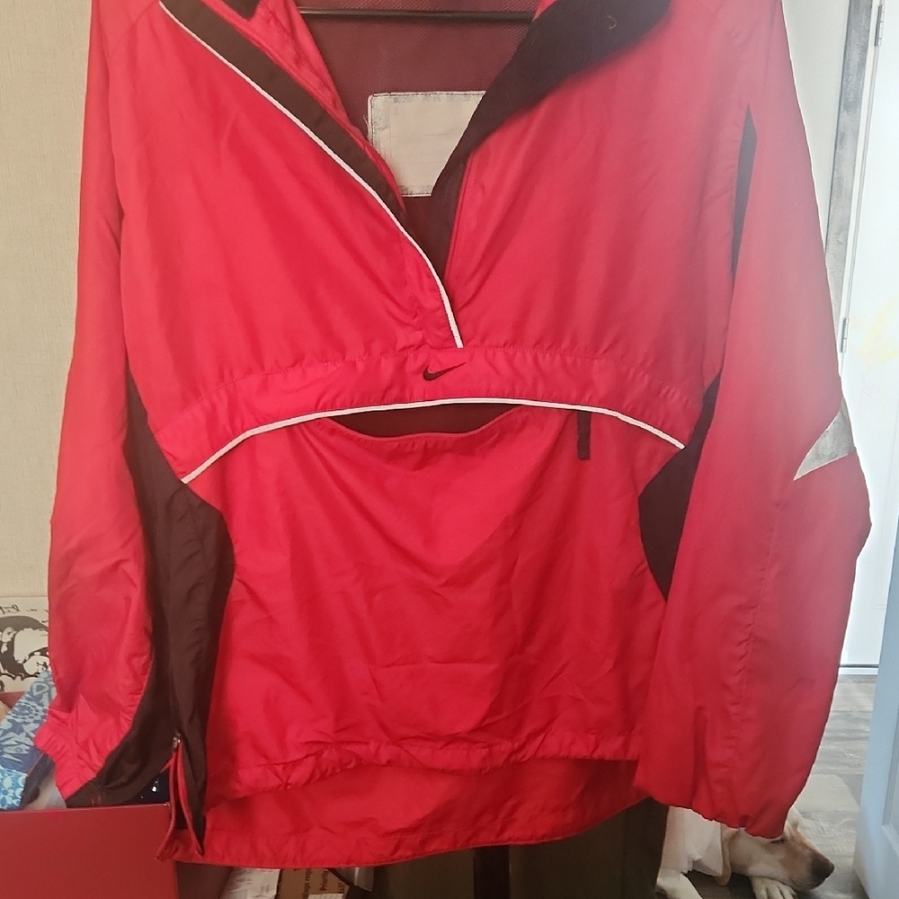 Nike Red and Black Pullover Jacket